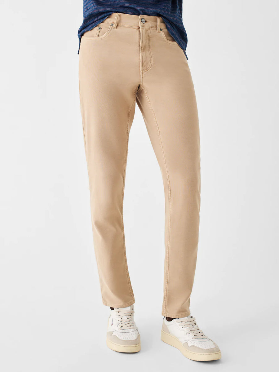 Faherty Stretch Terry 5-Pocket Pants in Desert Khaki