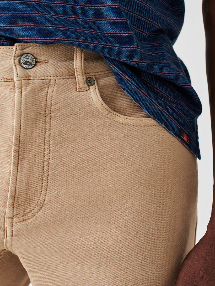 Faherty Stretch Terry 5-Pocket Pants in Desert Khaki