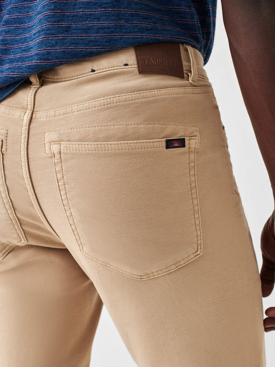 Faherty Stretch Terry 5-Pocket Pants in Desert Khaki