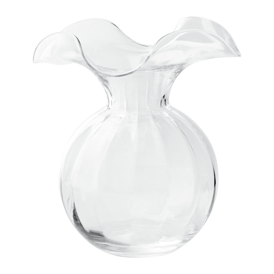 Vietri Hibiscus Glass Clear Medium Flute Vase