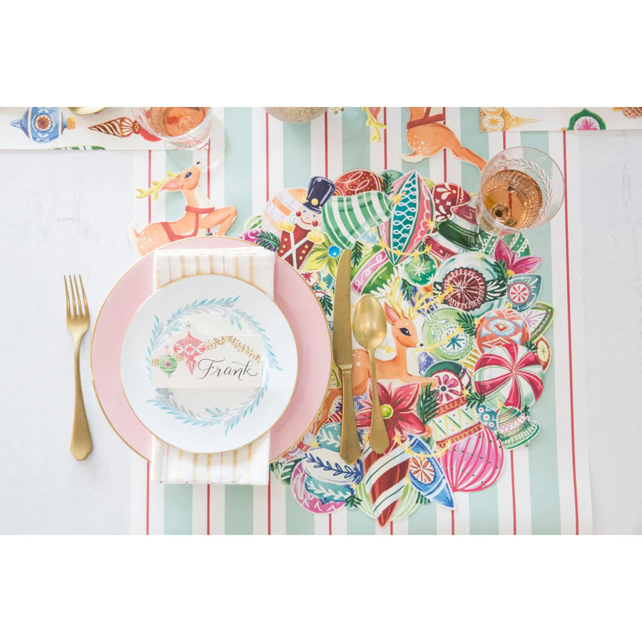 Hester & Cook Yuletide Treasure Wreath Die-Cut Placemats, Set of 12