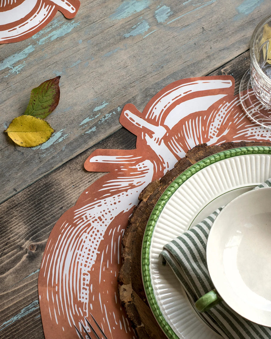 Hester & Cook Die Cut Pumpkin Placemat, Set of 12
