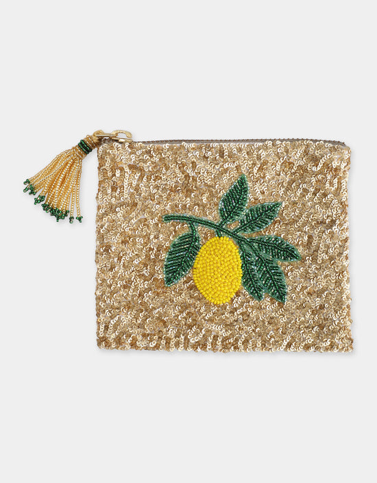 Olivia Dar Lemon Pouch Jewelry Bag Small in Gold