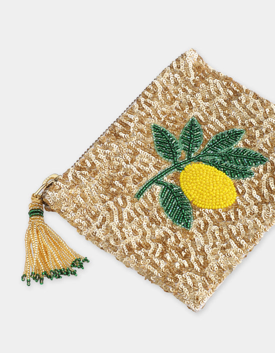 Olivia Dar Lemon Pouch Jewelry Bag Small in Gold