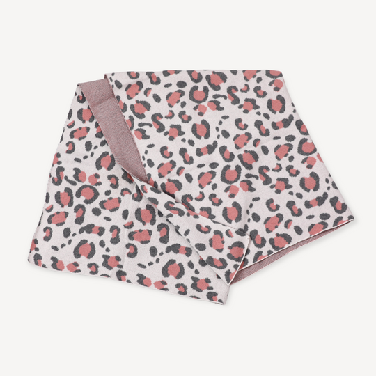 Leopard Animal Jacquard Knit Baby Blanket & Bunny Lovey