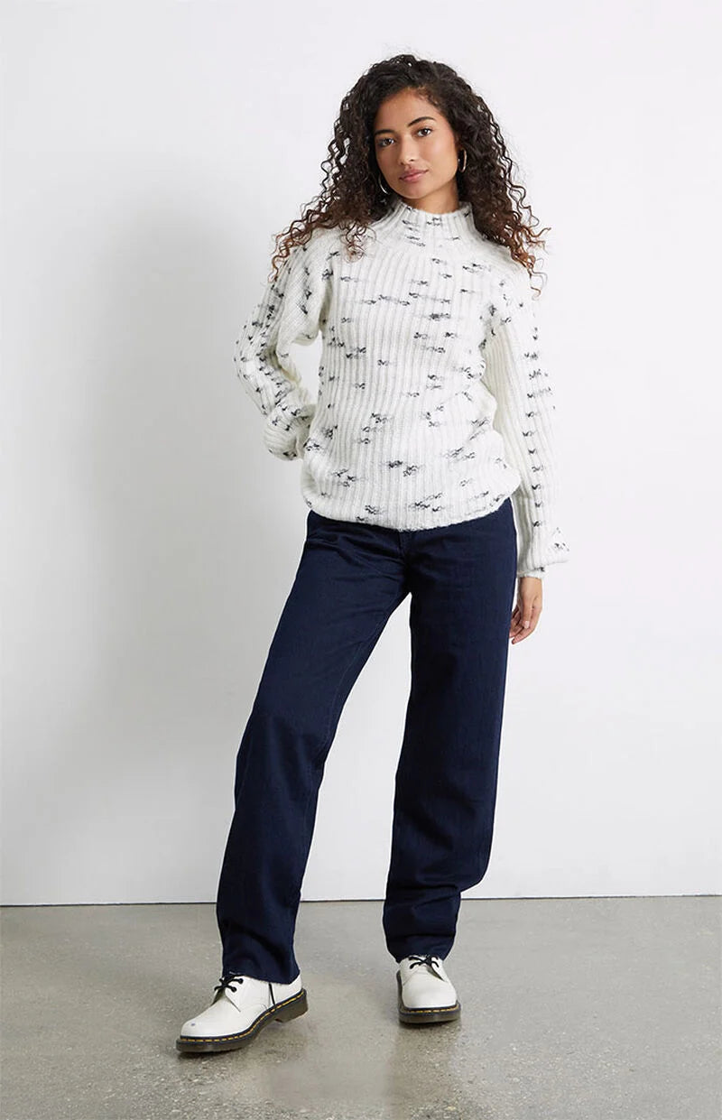 MinkPink Mina Knit Sweater in Black / White
