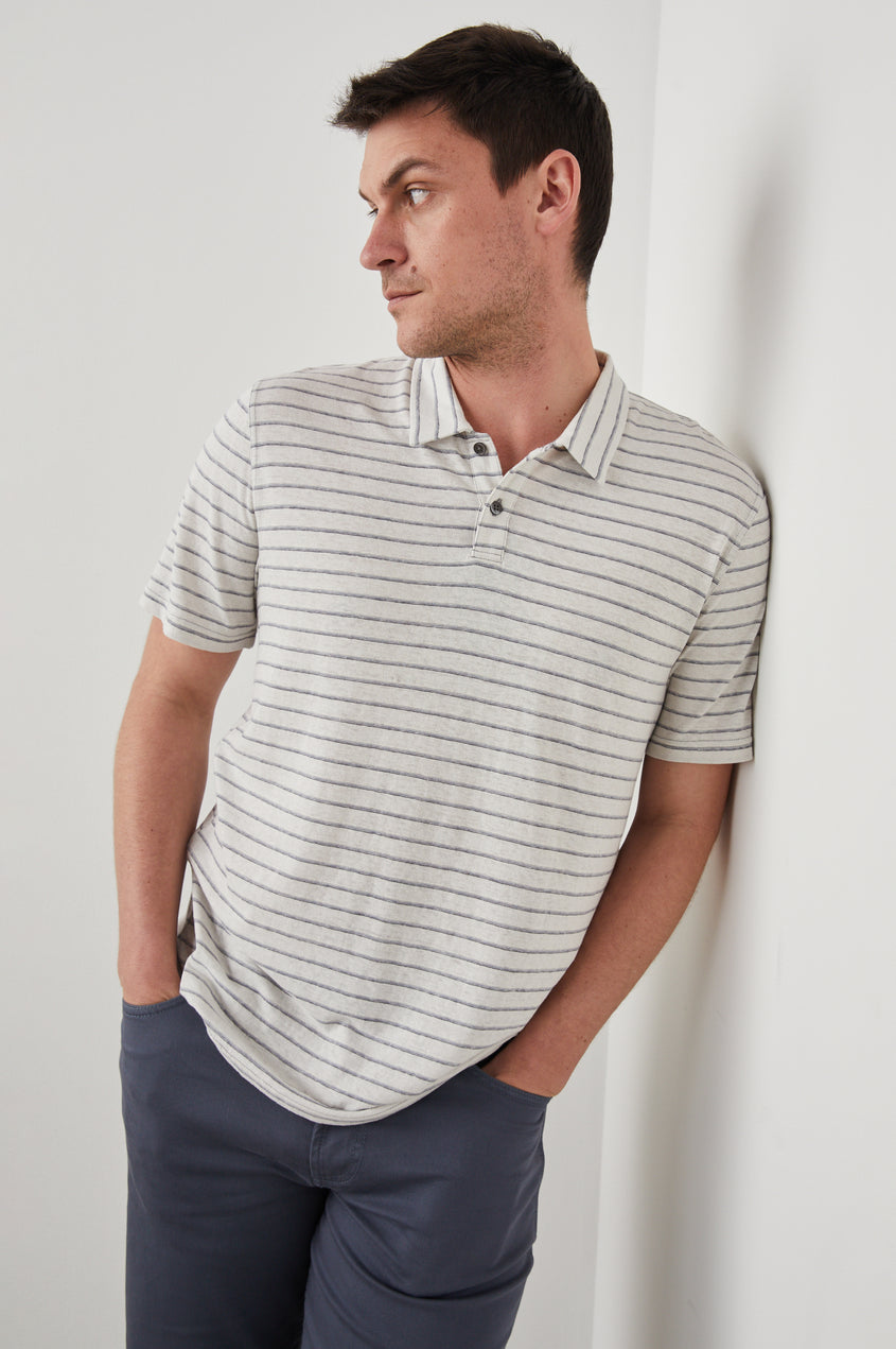Napoli Short Sleeve Polo Shirt in Rhine Rivers Stripe