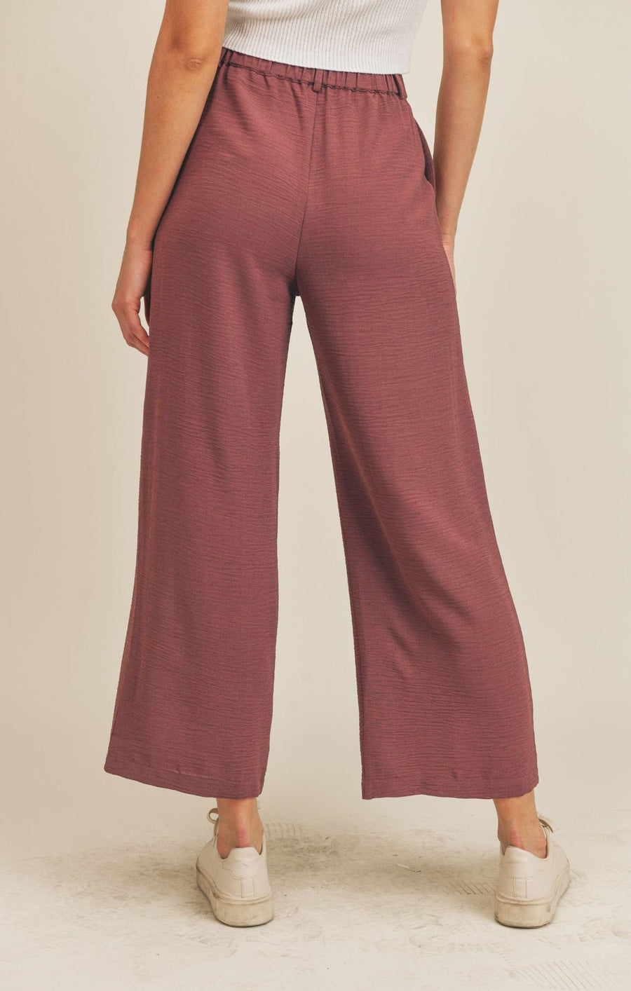 Sadie & Sage Need You Now Wide Leg Pants in Eggplant