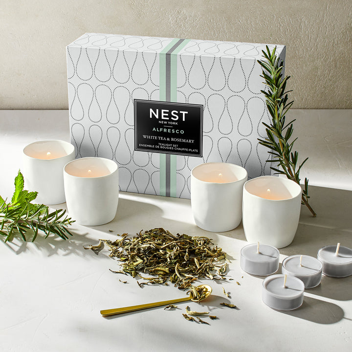 Nest White Tea & Rosemary Alfresco Tealights, Set of 6