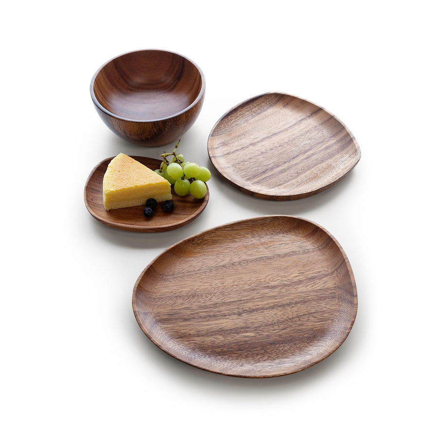 OHOM Foree Wood Dinnerware, Set of 4