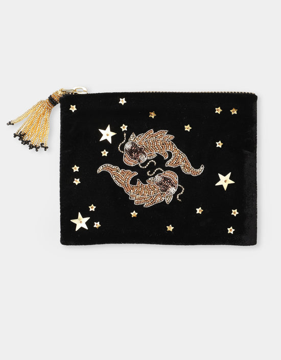 Olivia Dar Pisces Astrology Pouch Jewelry Bag in Small