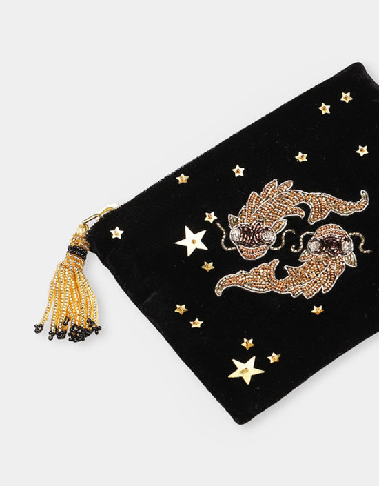 Olivia Dar Pisces Astrology Pouch Jewelry Bag in Small