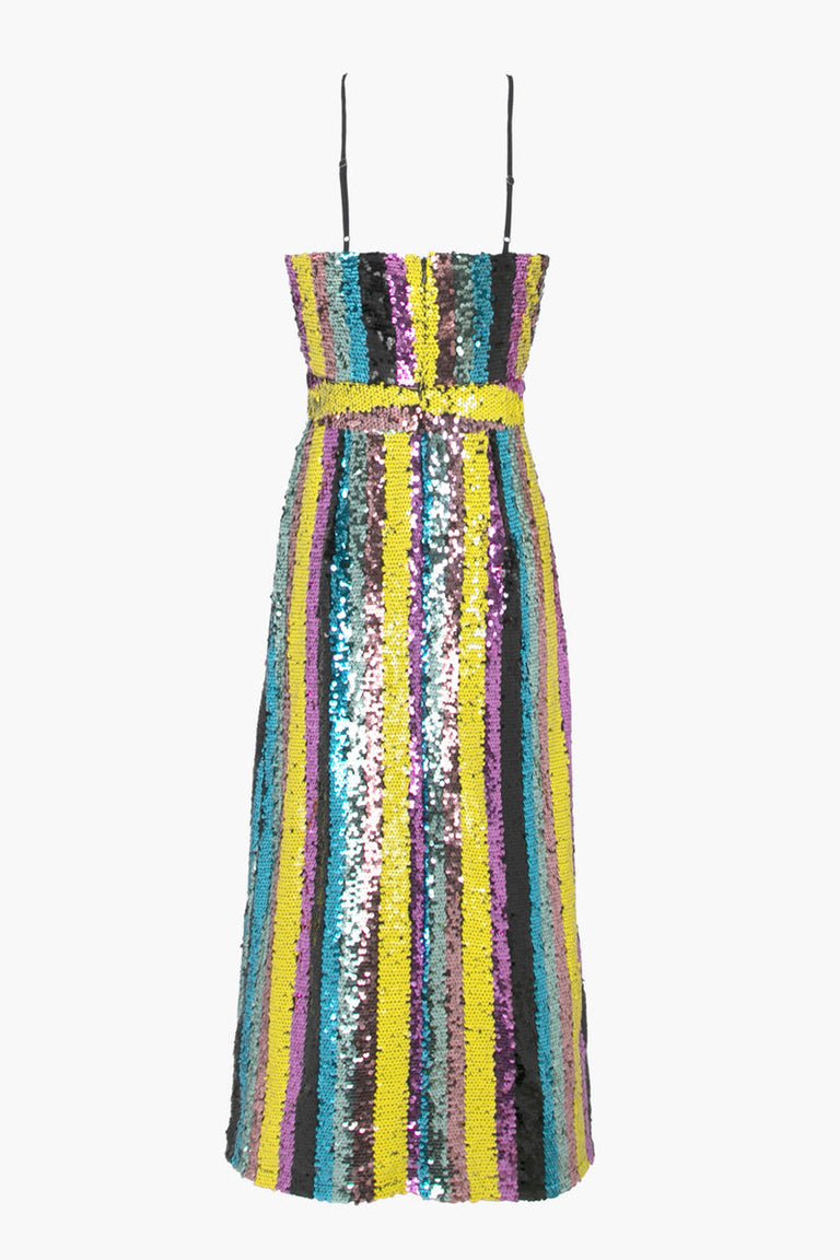 Adelyn Rae Solana Midi Sequin Dress in Multi Bright CHROME Adelyn Rae Solana Midi Sequin Dress in Multi Bright CHROME