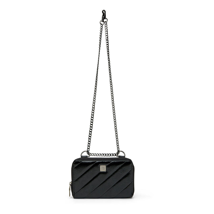 Think Royln Starlet Wallet Bag in Luxe Crackled Black
