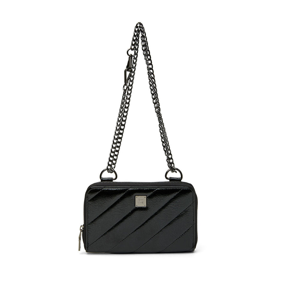 Think Royln Starlet Wallet Bag in Luxe Crackled Black