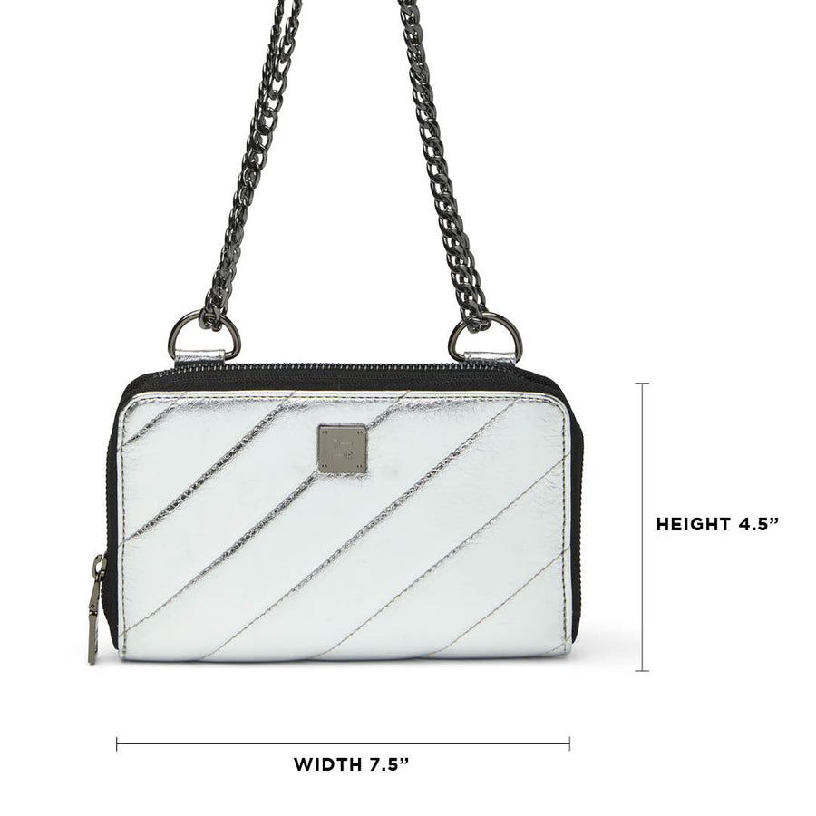 Think Royln Starlet Wallet Bag in Luxe Crackled Black
