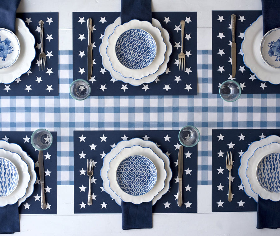 Stars On Blue Placemat - Set of 24