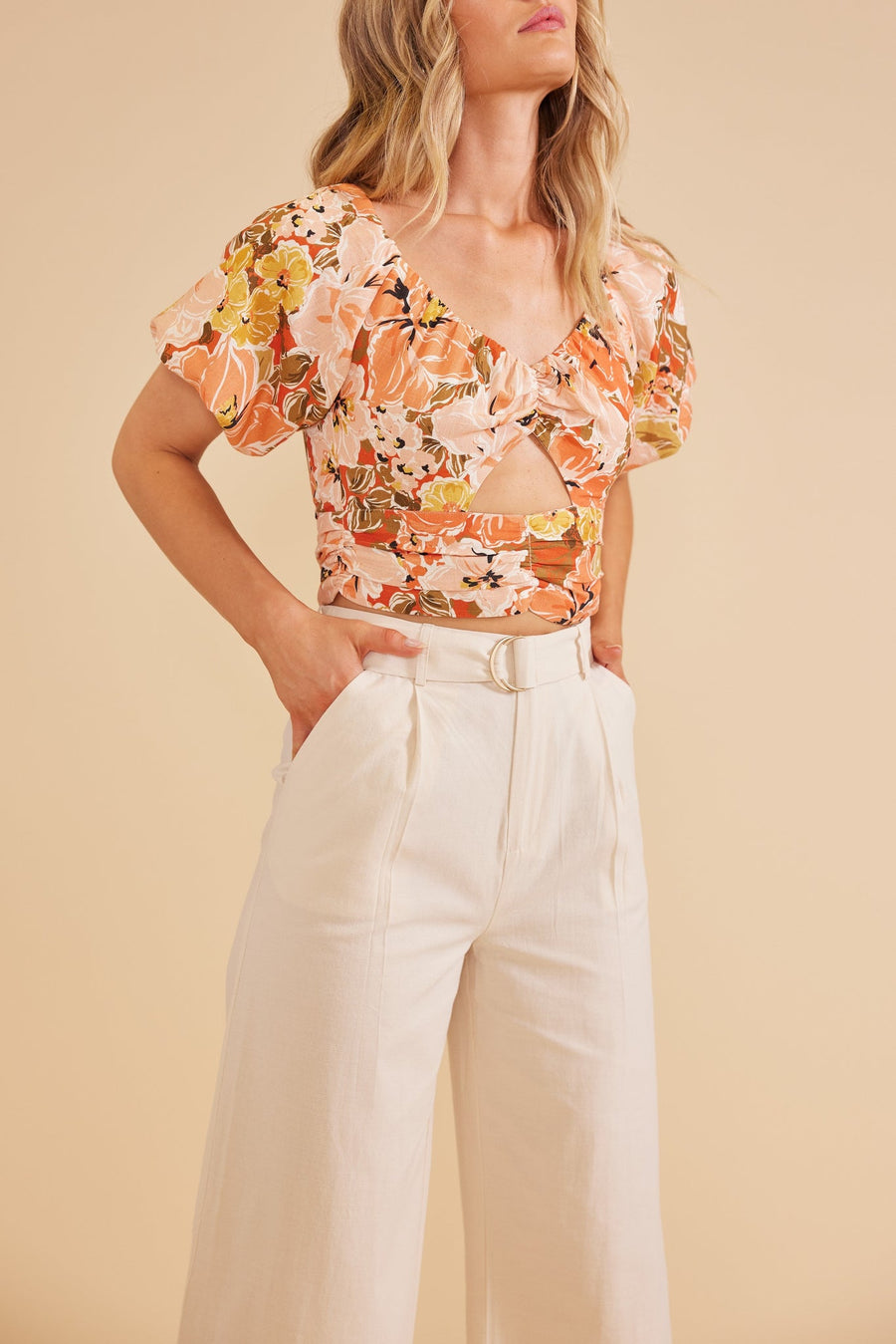 Tahlia Tie Back Top in Floral