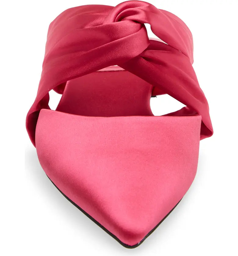 Jeffrey Campbell Tied Down Mule Fuchsia Satin