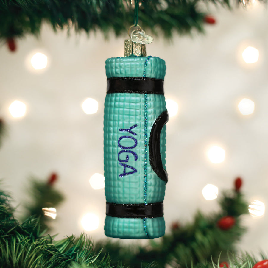 Yoga Mat Glass Ornament
