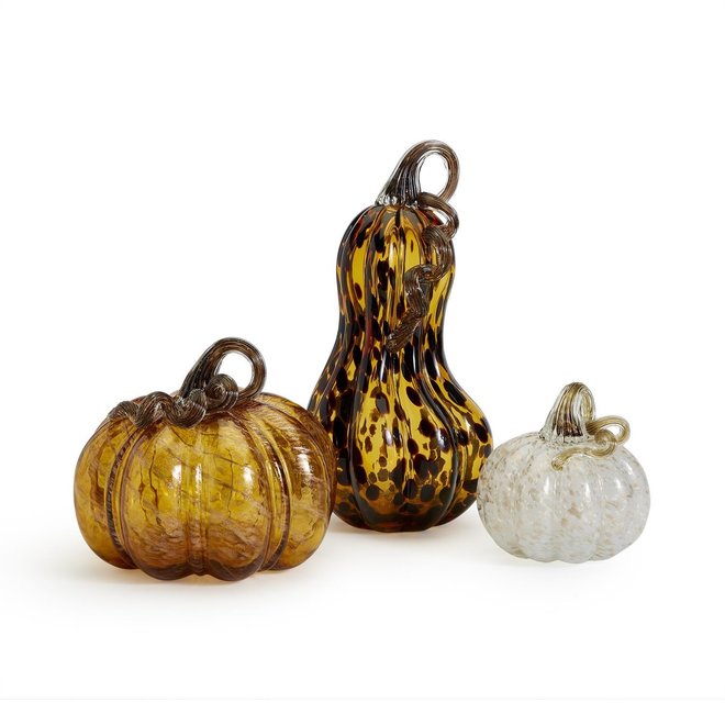 Two's Company Art Glass Pumpkin in Tortoise