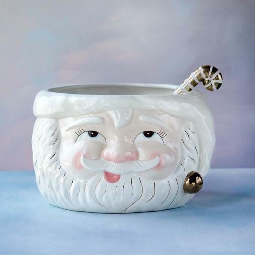 Holiday Papa Noel Santa Punch Bowl