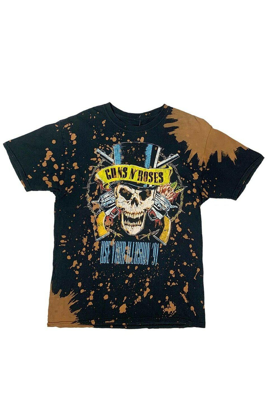 Guns N Roses "Use Your Illusion" 1991 Tour Vintage Tee In Bleached Black
