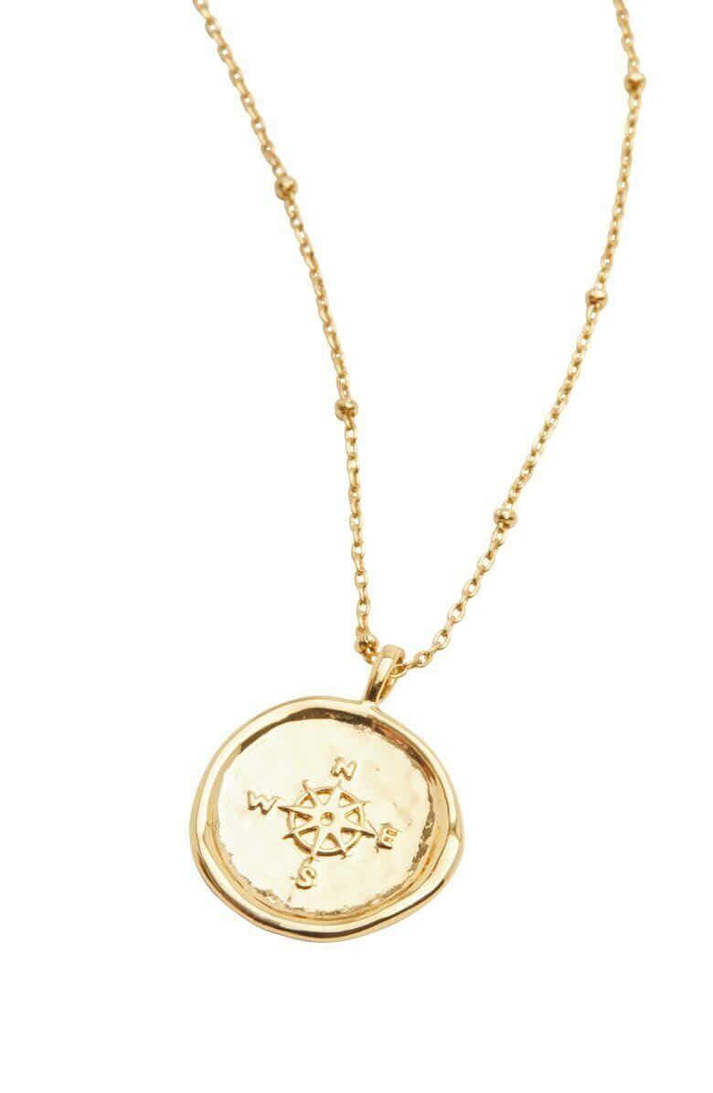 Gorjana Compass Gold Coin Necklace