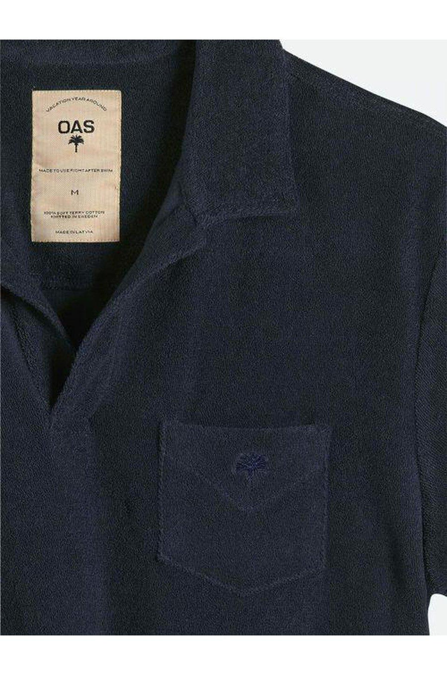 OAS Solid Navy Terry Towel Shirt