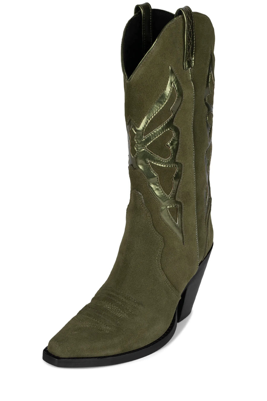 Jeffrey Campbell Fluttering Boot in Suede Olive