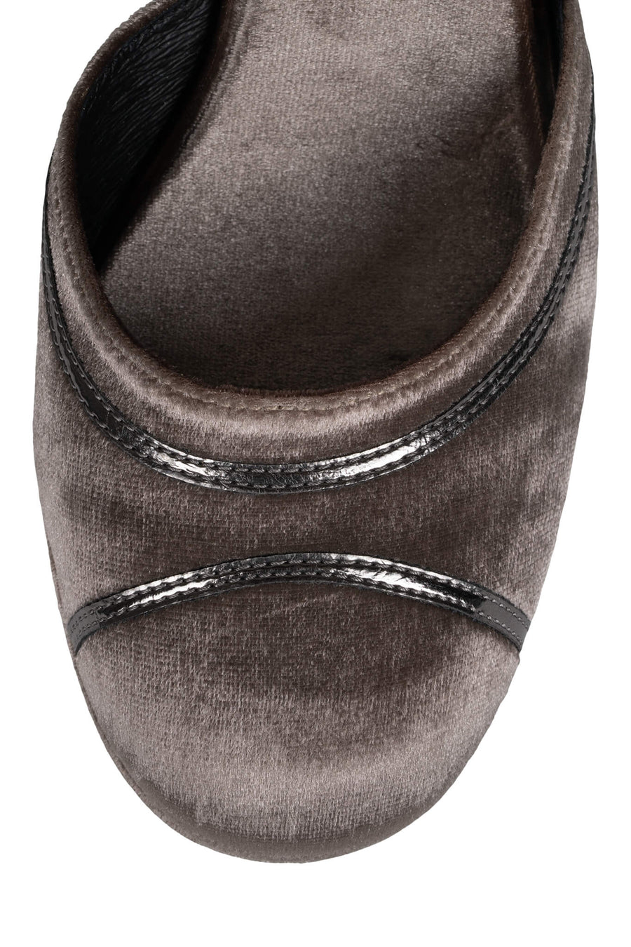 Jeffrey Campbell Low-Down Taupe Velvet Pewter