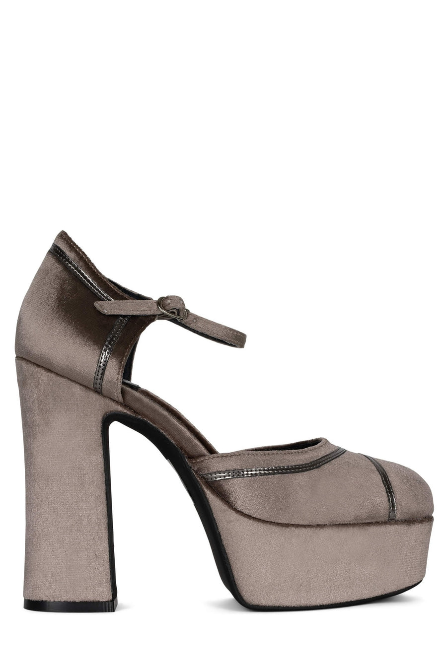 Jeffrey Campbell Low-Down Taupe Velvet Pewter