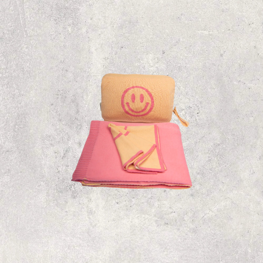 Smiley Clutter Pink/Yellow